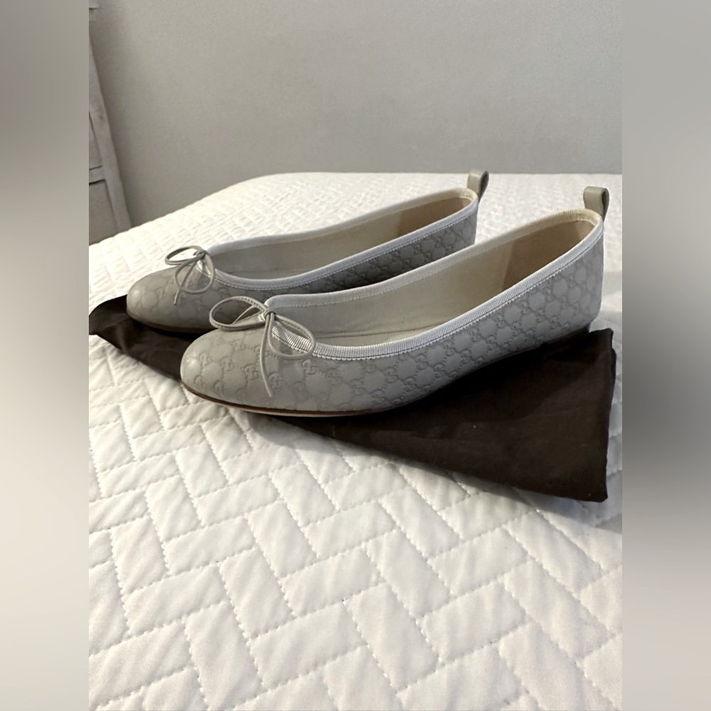 Gucci GG Ali Ballet Flats in Guccissima leather Bow